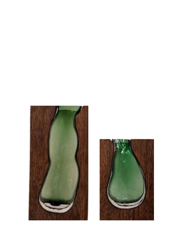 GLASS & WOOD VASES