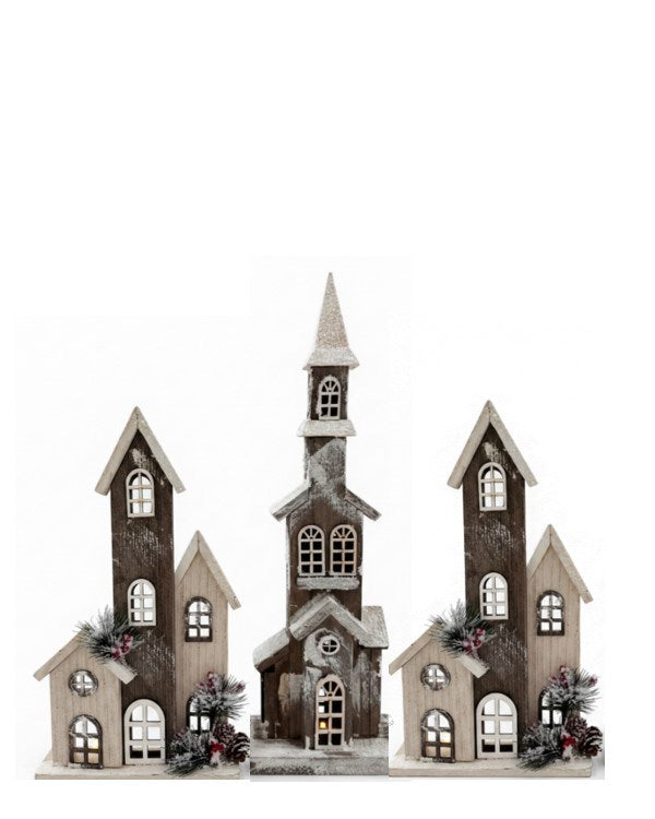 WOODEN SNOWY HOUSES